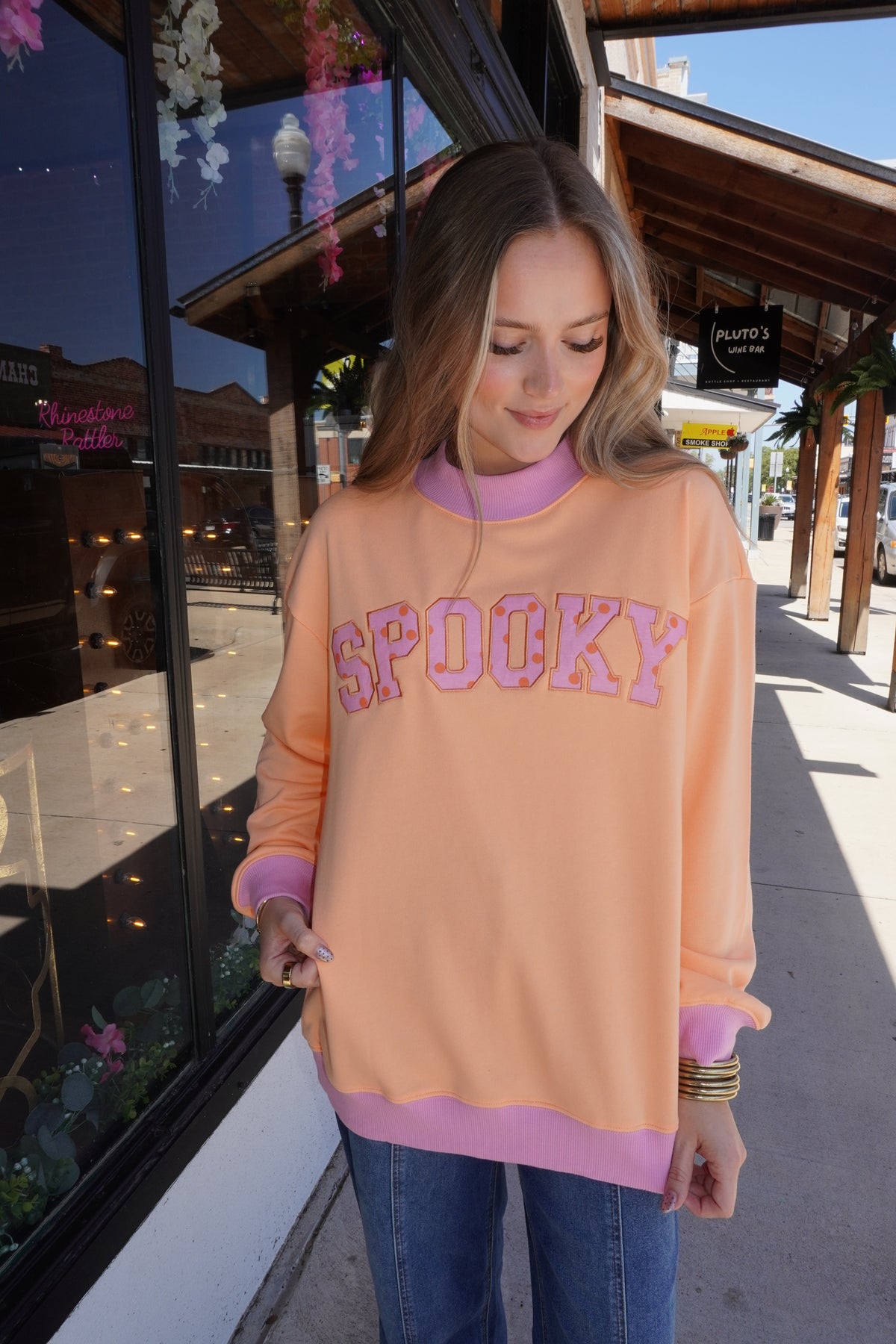 Spooky Szn Sweatshirt in Orange/Pink