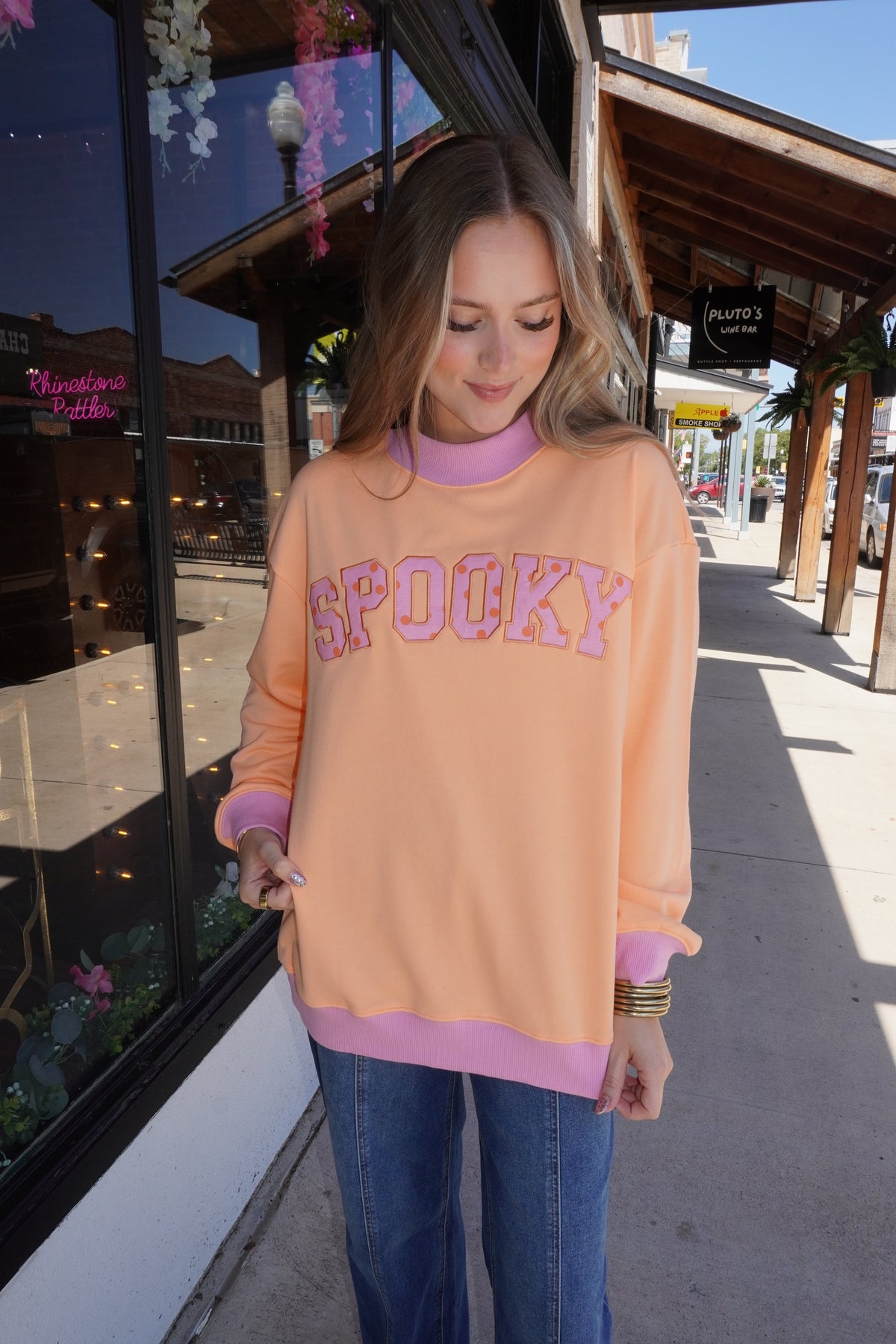 Spooky Szn Sweatshirt in Orange/Pink