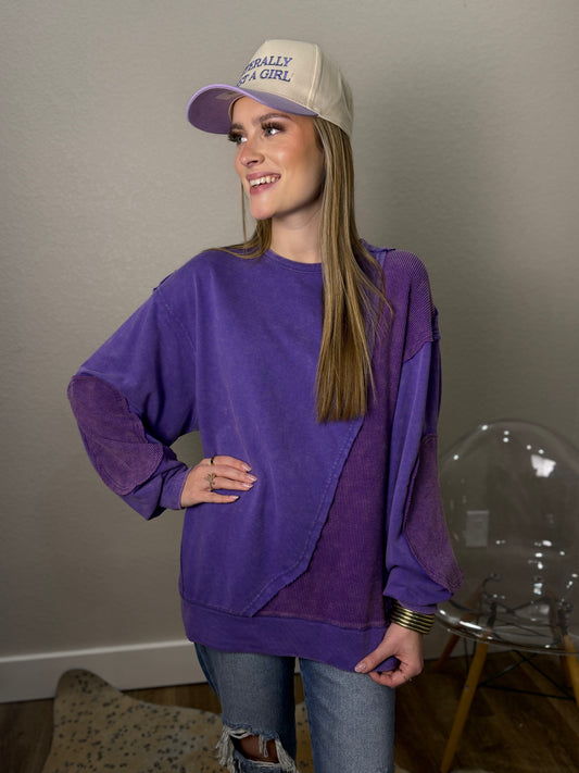 Vintage Patch Top in Purple
