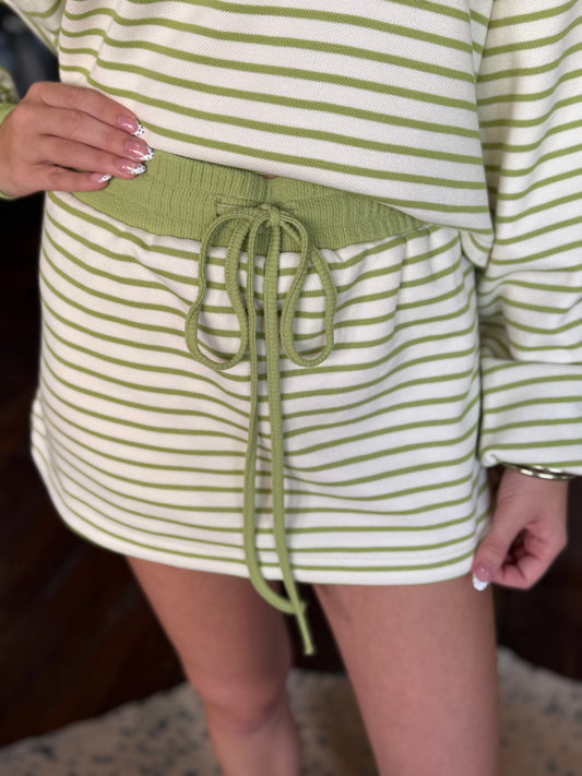 Avocado Striped Skort
