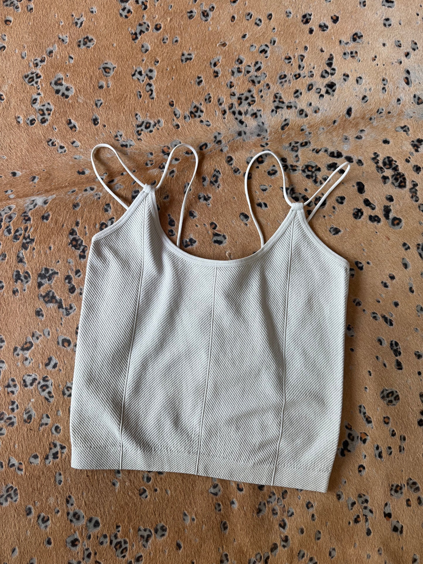 Double Strap Fit Tank Top in Grey