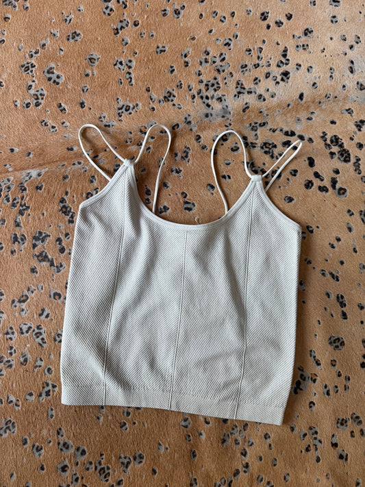 Double Strap Fit Tank Top in Grey