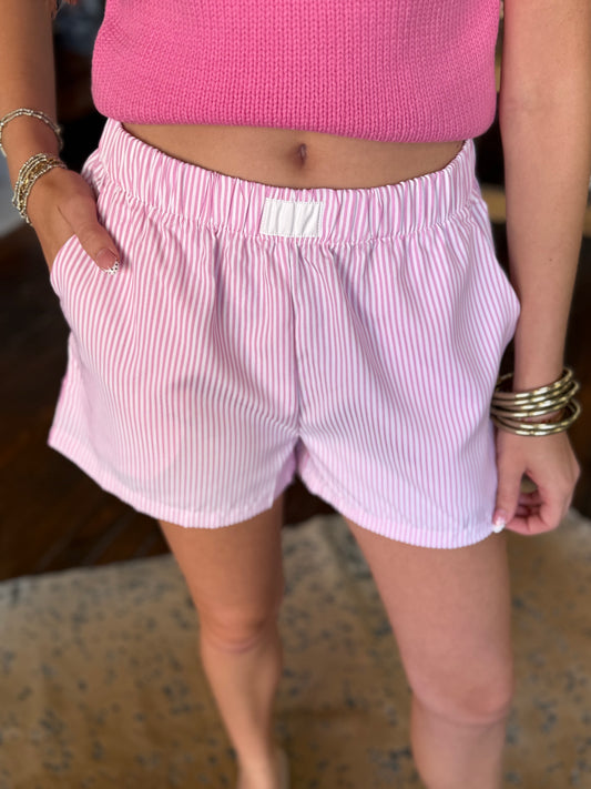 Pink Pony Striped Boxer Shorts