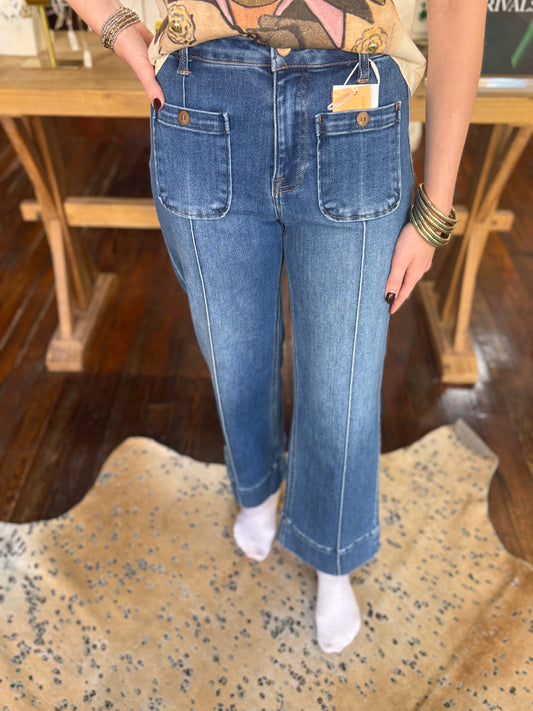 Pintuck Crop Jeans x Risen