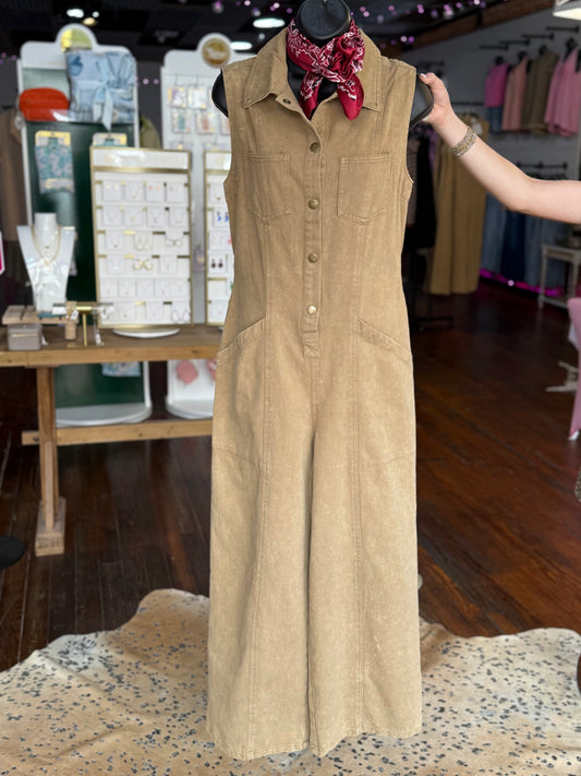 Coco Washed Sleeveless Jumpsuit