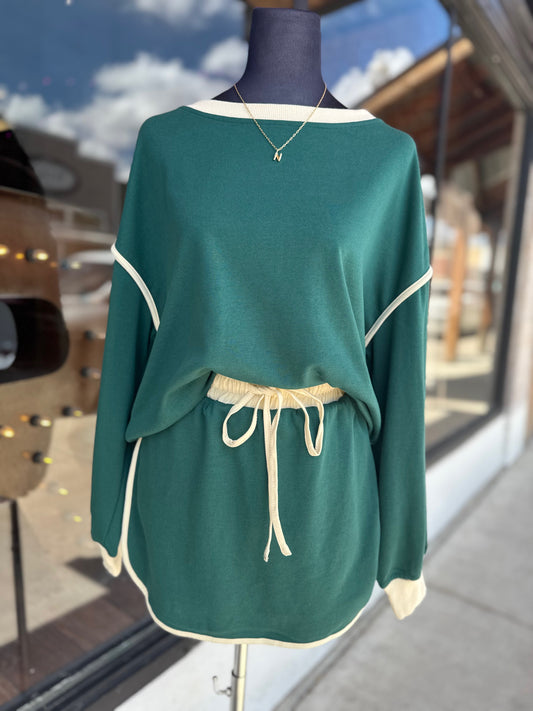 Contrast Athletic Set in Green