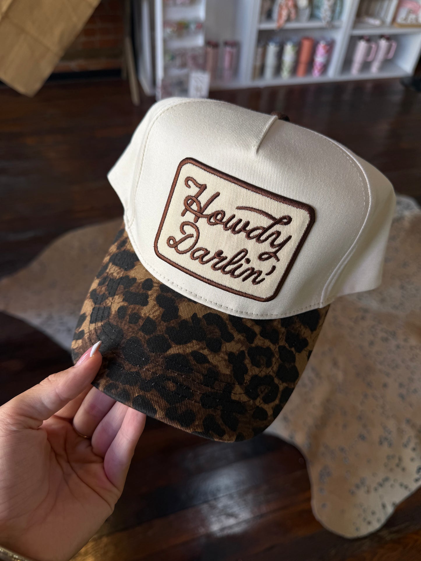 Howdy Darlin’ Leopard Trucker Hat