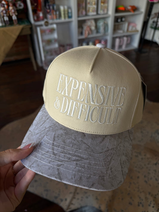 Expensive & Difficult White Camo Trucker Hat