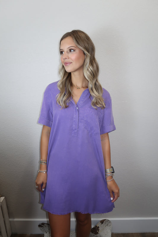 Running Around Dress in Washed Purple