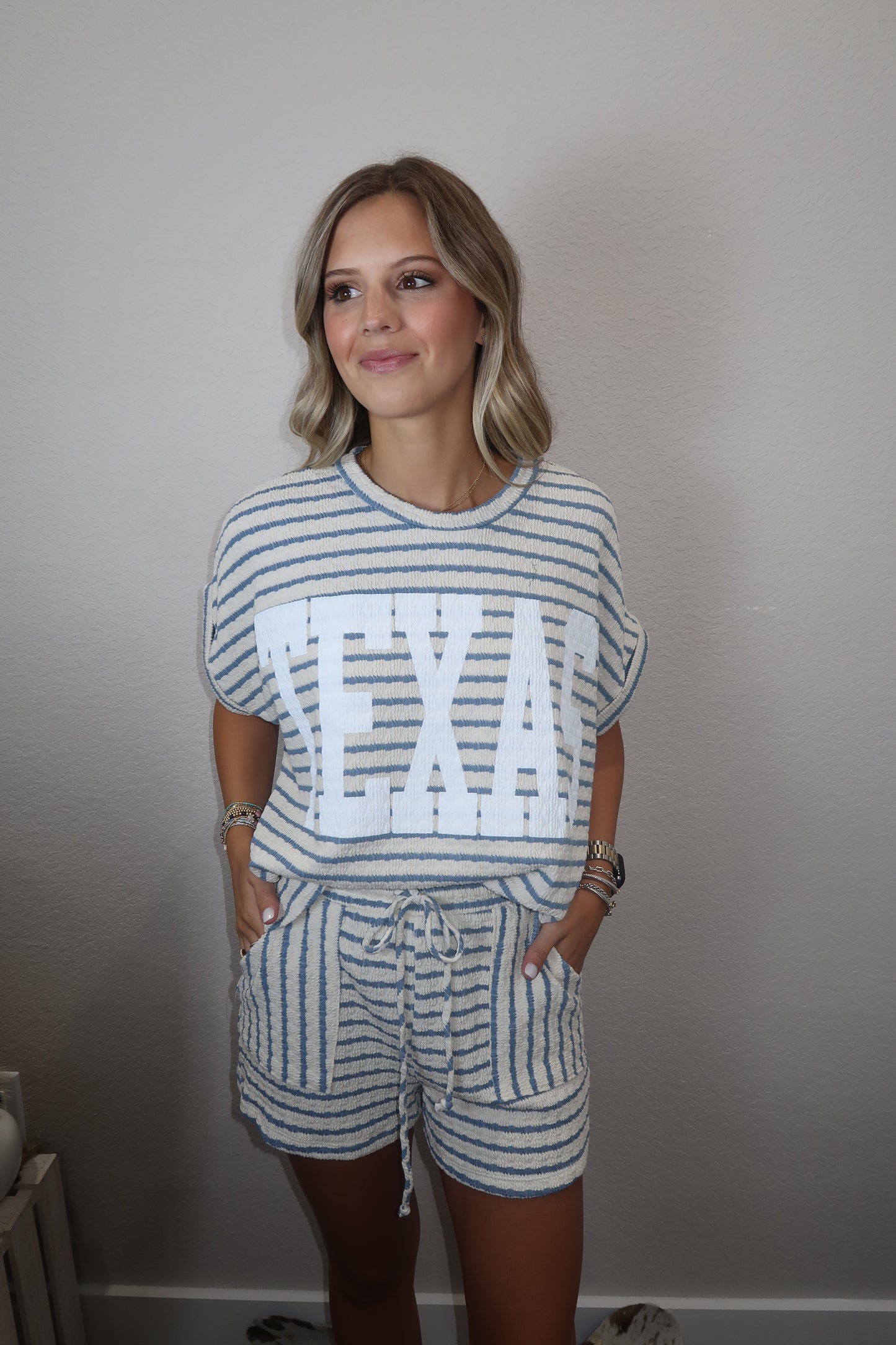 Texas Striped Top in Blue