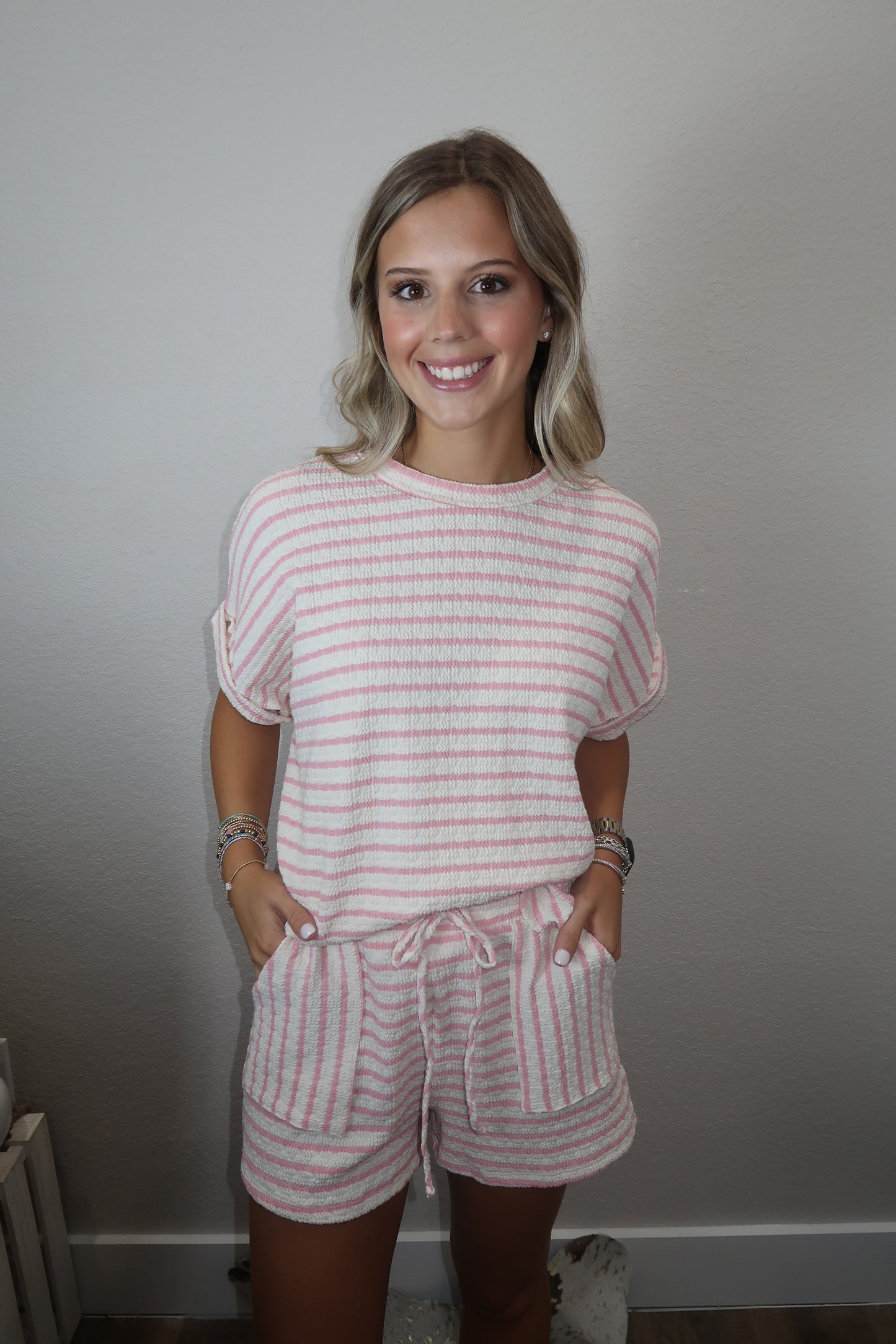 Quinn Striped Top in Pink