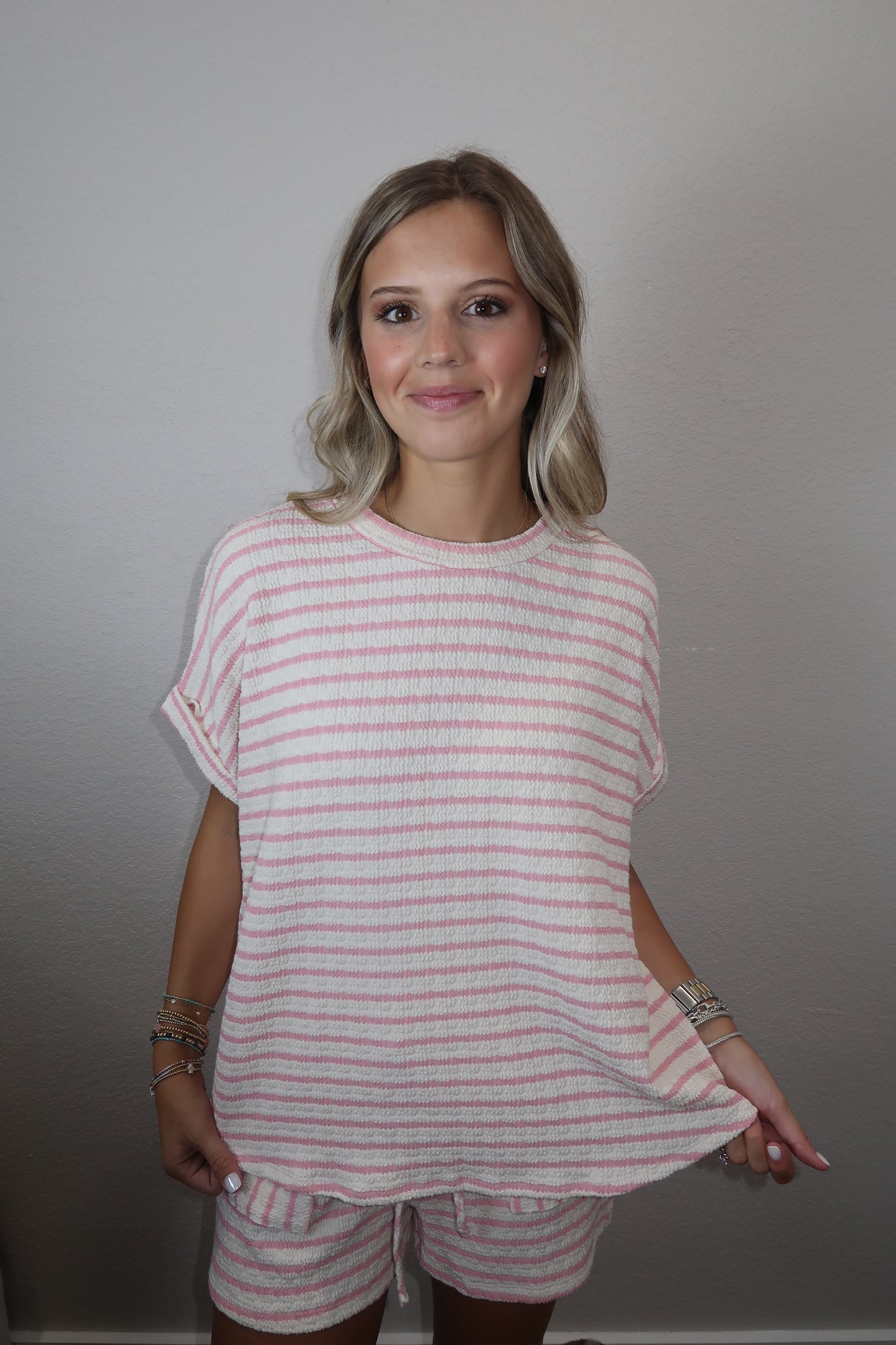 Quinn Striped Top in Pink