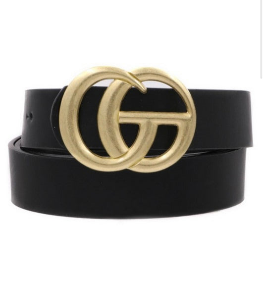 GG Dupe Faux Leather Belt - Thin