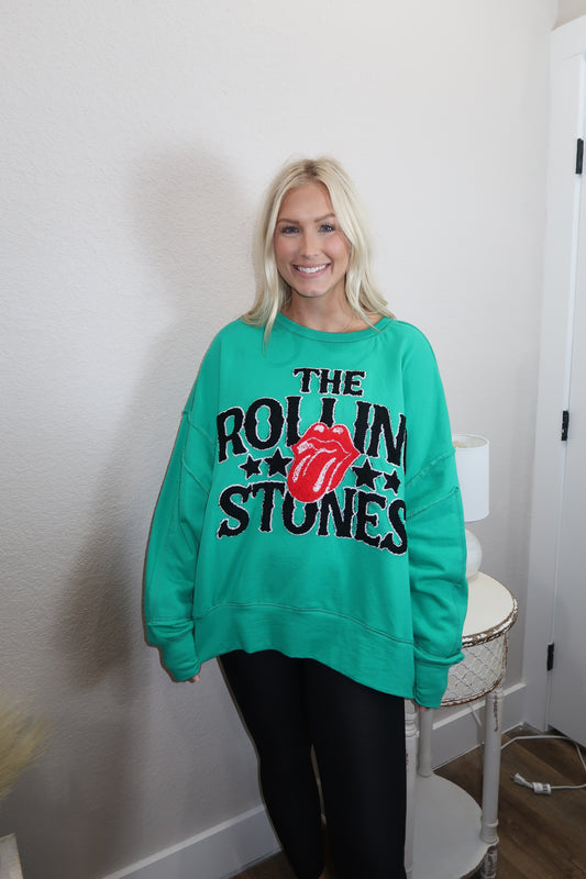 Rolling Stones Oversized Sweatshirt in Green